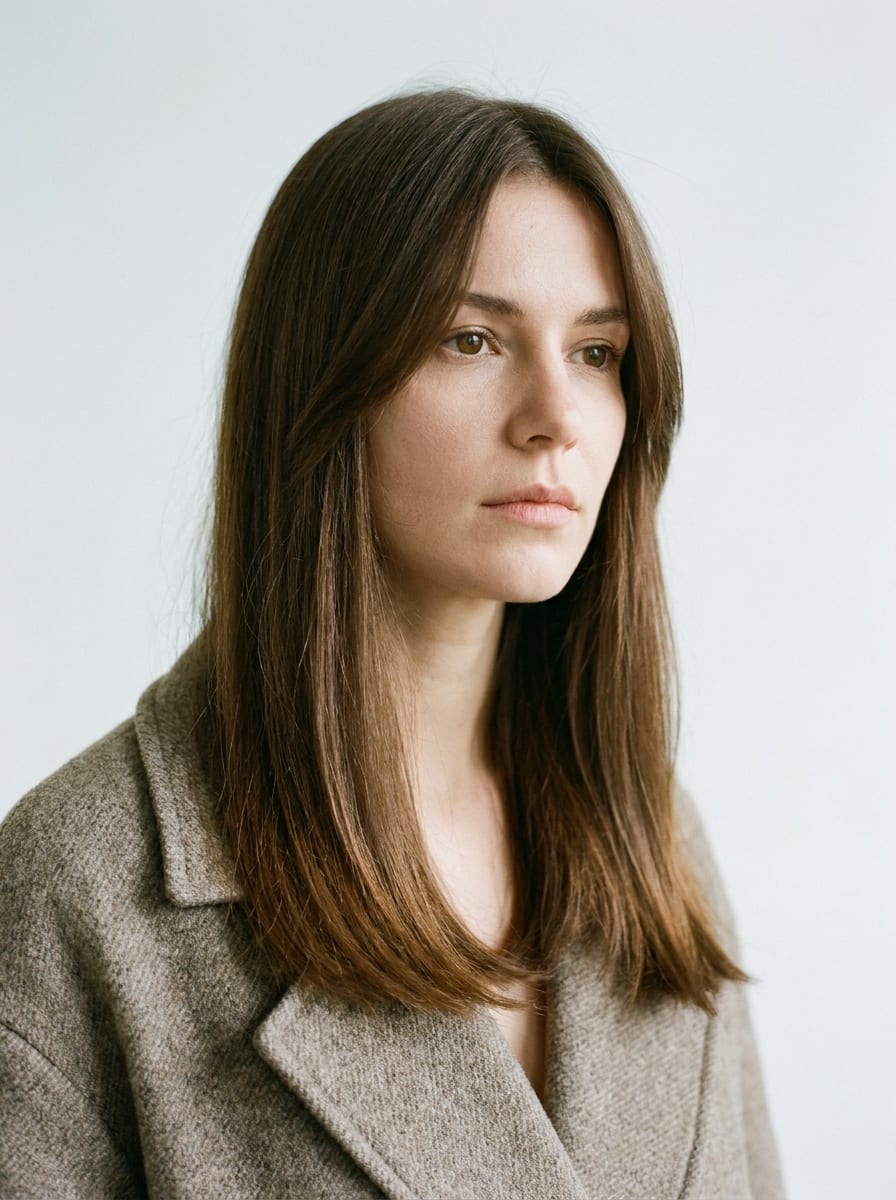 Glatte Haare mit Seitenscheitel und Face-Framing - Frisur für glatte Haare
